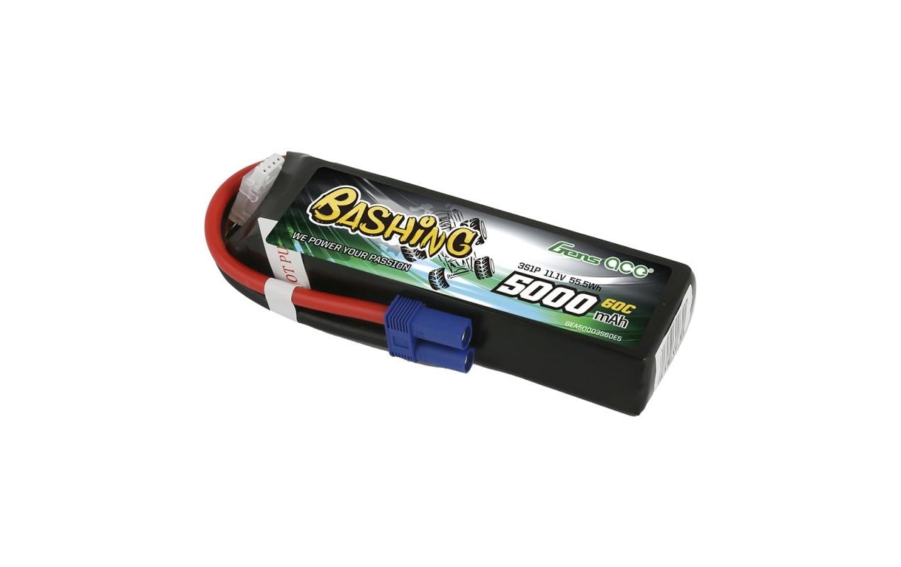 RC-Akku LiPo 5000 mAh 11.1 V 60 CGens ace Bashing 3S LiPo Akku für RC Fahrzeuge mit EC5 Stecker
