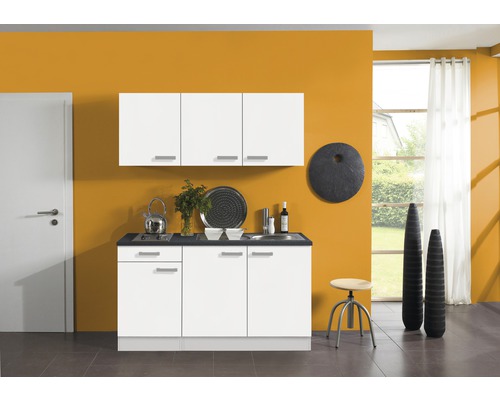 Optifit enkele keuken met apparatuur Oslo214 150 cm wit mat gedemonteerde variant omkeerbaar KPOS 1532D-9