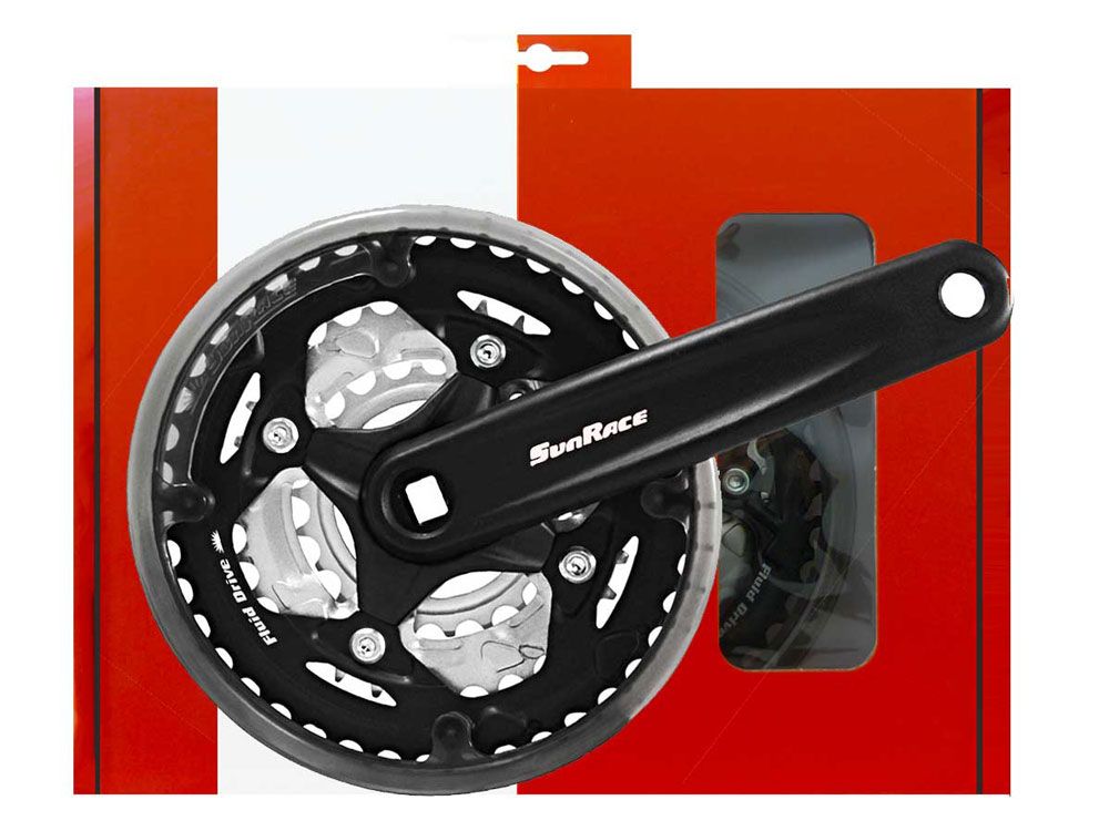 SunRace FCM513 6/7/8-fach Vierkant Kurbel 42/34/24 152mm kaufen | Bike-Discount