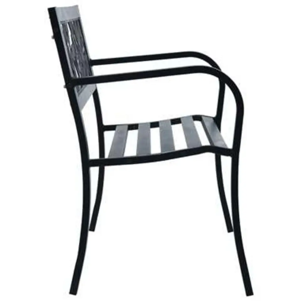 vidaXL - Tuinbank - Zwart - Metaal - 125 cm