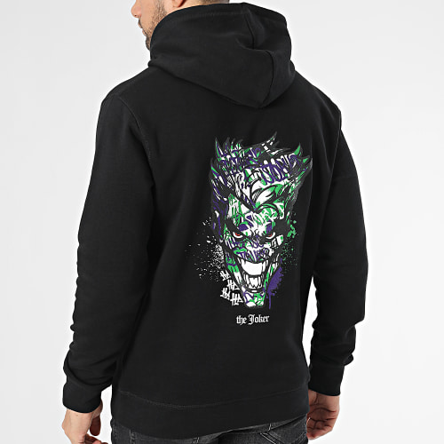 Sweat Capuche Joker Graff Logo Noir Blanc