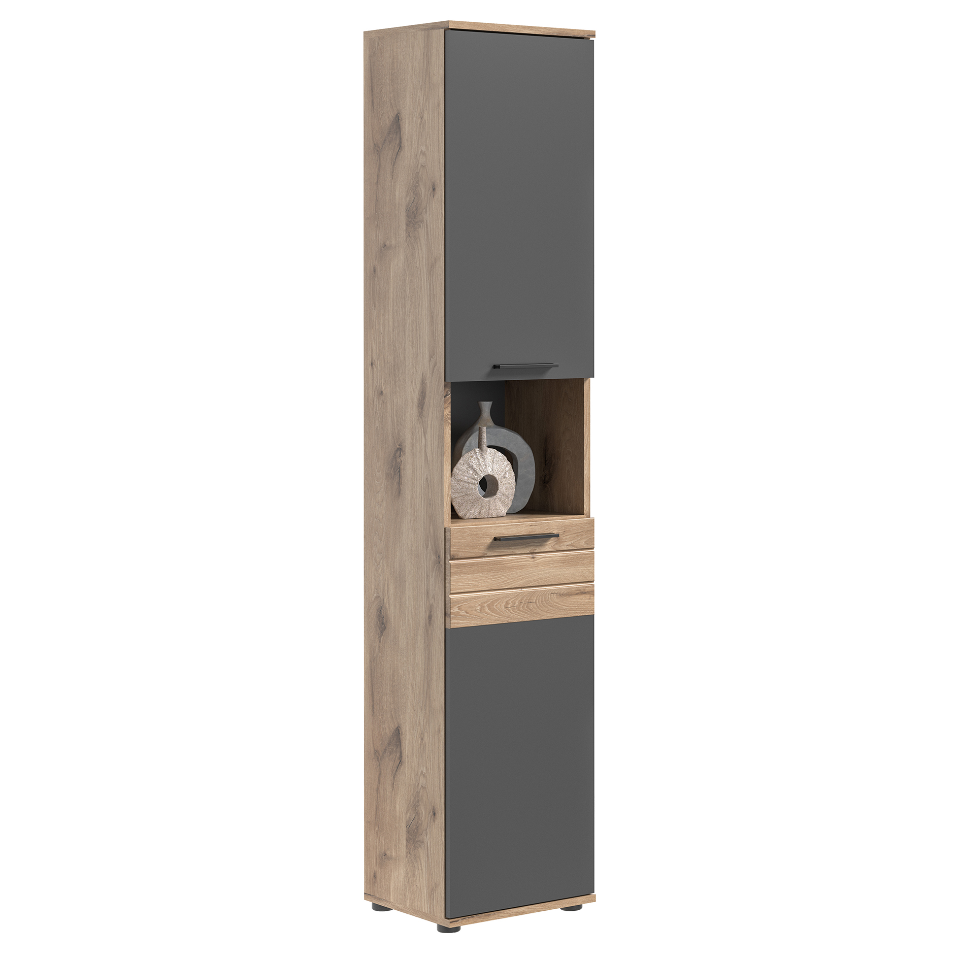 Hochschrank MASON - Nox Oak - Basalt grau - 37 cm