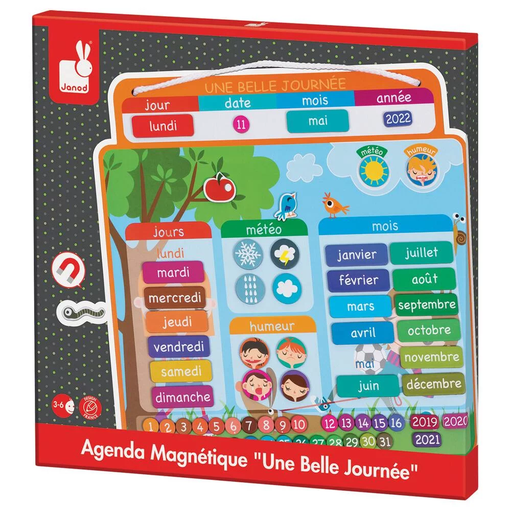 AGENDA MAGNETIQUE UNE BELLE JOURNEE - EN BOIS