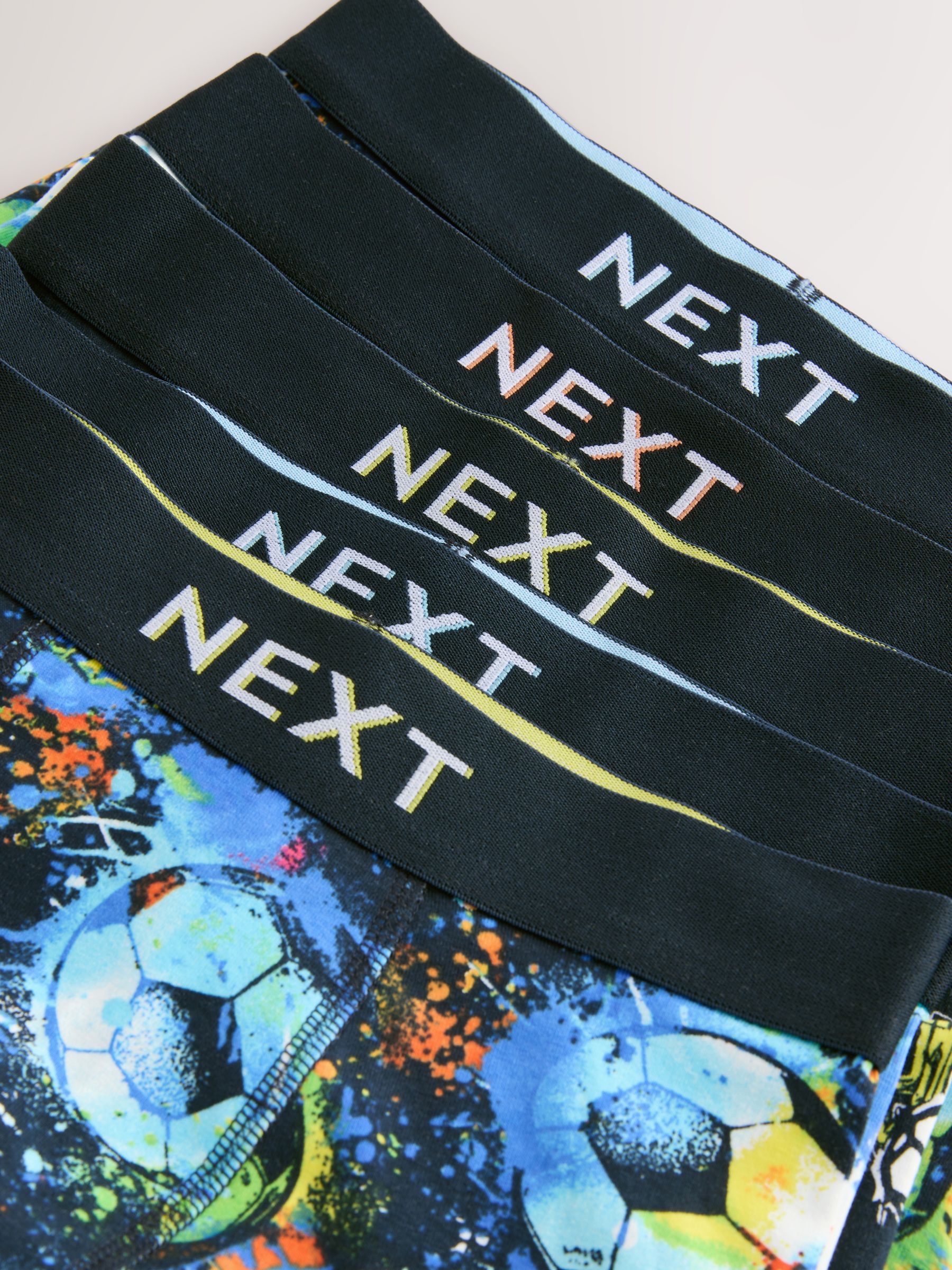 Blauw voetbalprint - Verpakking van 5 boxers (2-16jr)