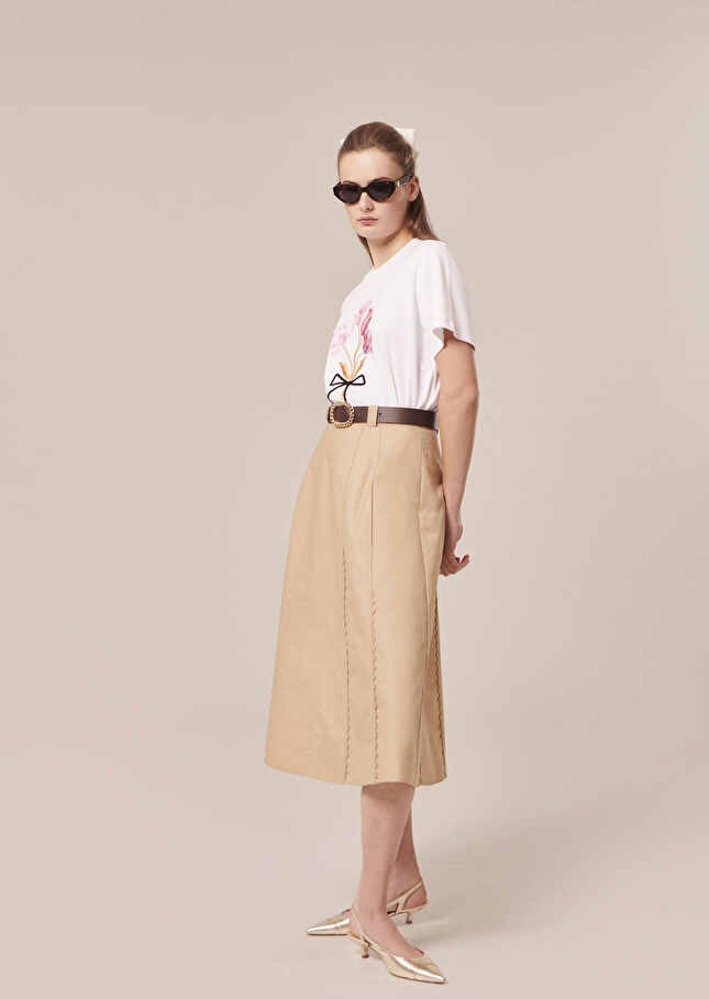T-Shirt Taraflowersblanc en jersey double