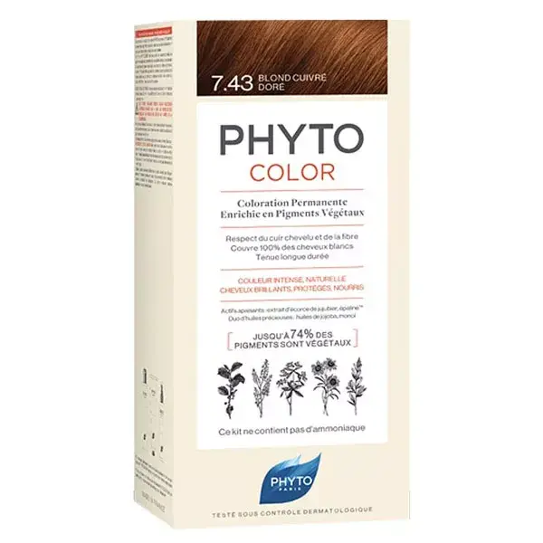 Phyto PhytoColor Coloration Permanente N°7.43 Blond Cuivré Doré