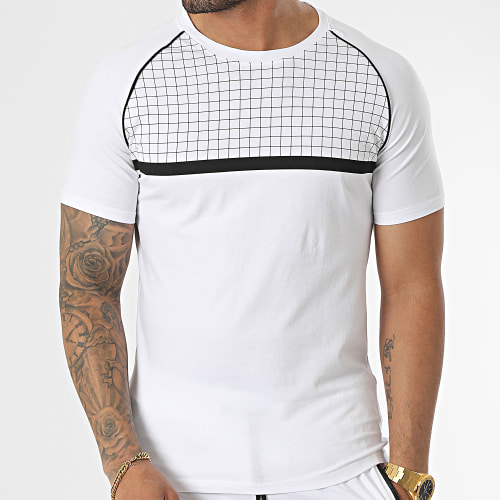 Ensemble Tee Shirt Et Short Jogging E387 Blanc