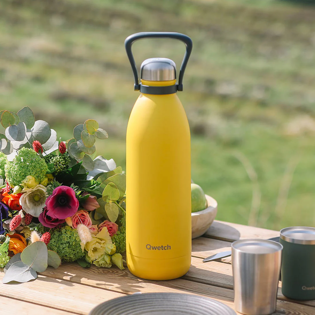 Bouteille Isotherme Pop Jaune - Qwetch