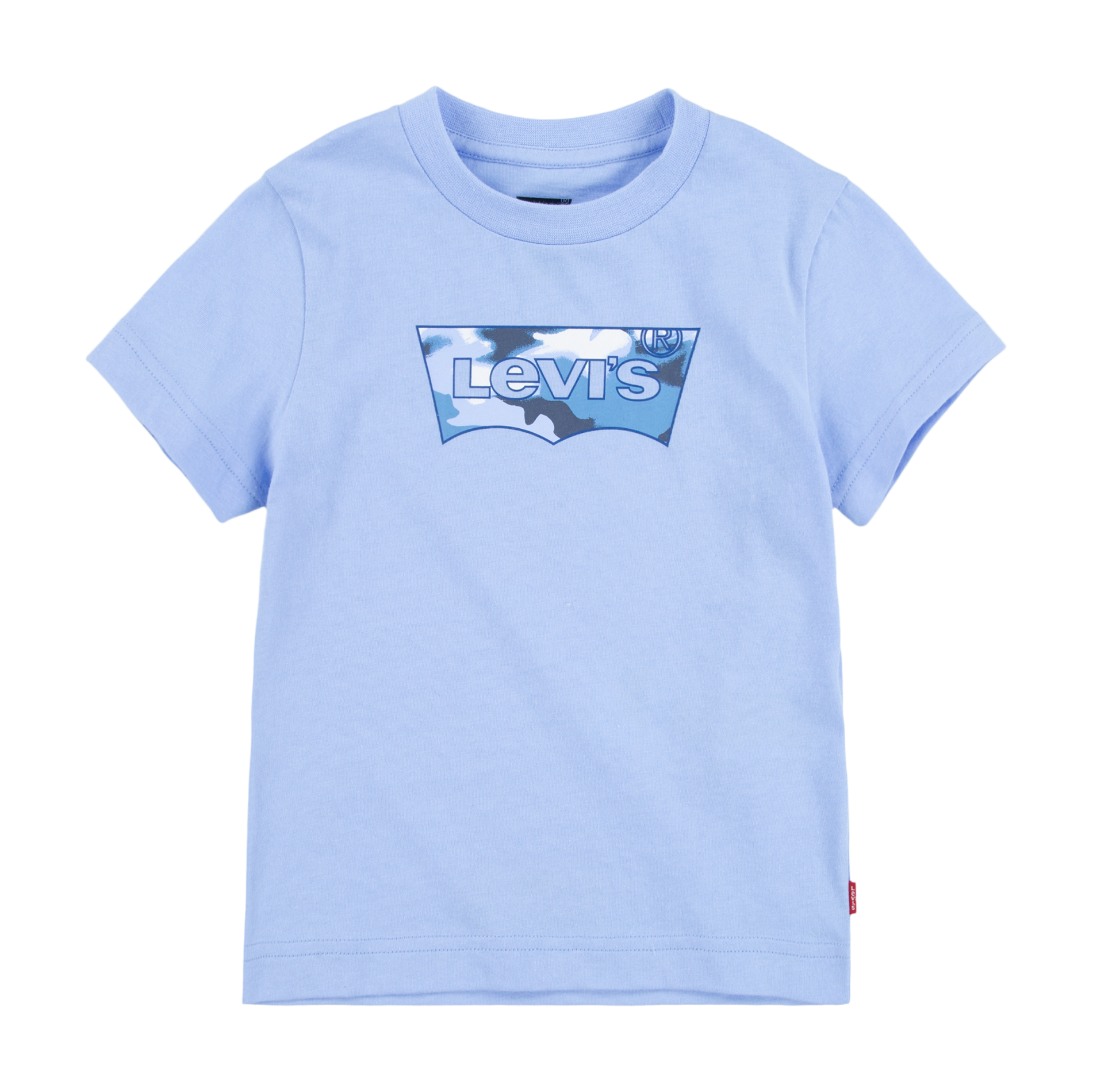 Tee-shirt col rond sérigraphié en coton | Bleu