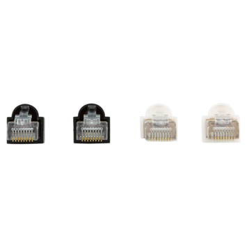 Q-Link UTP connector 4x/kap RJ45 2x zwart wit 8 stuks