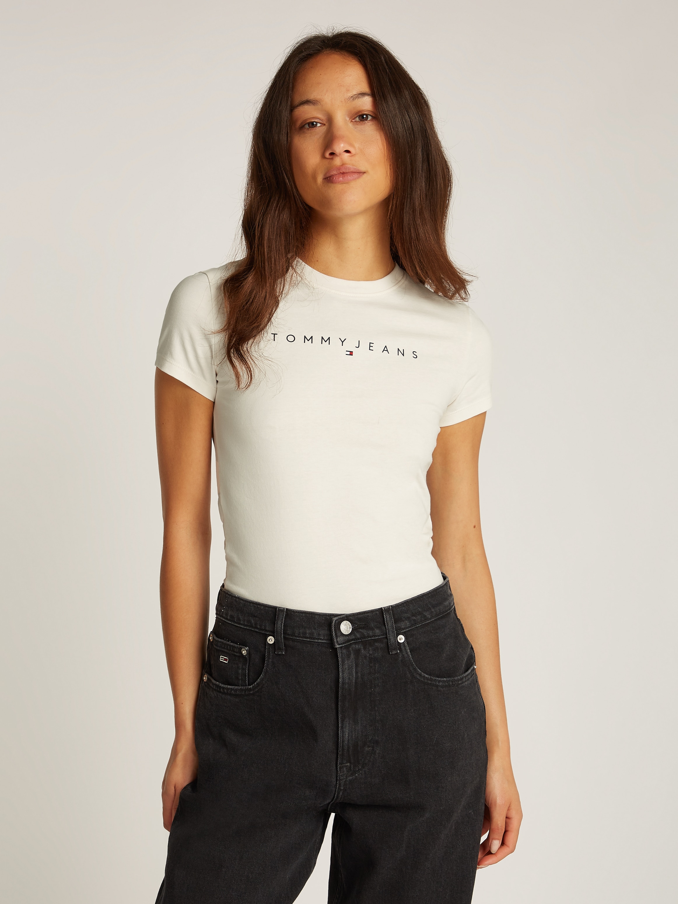 Tommy Jeans Curve T-Shirt »TJW SLIM LINEAR TEE EXT« in Grosse Grössen