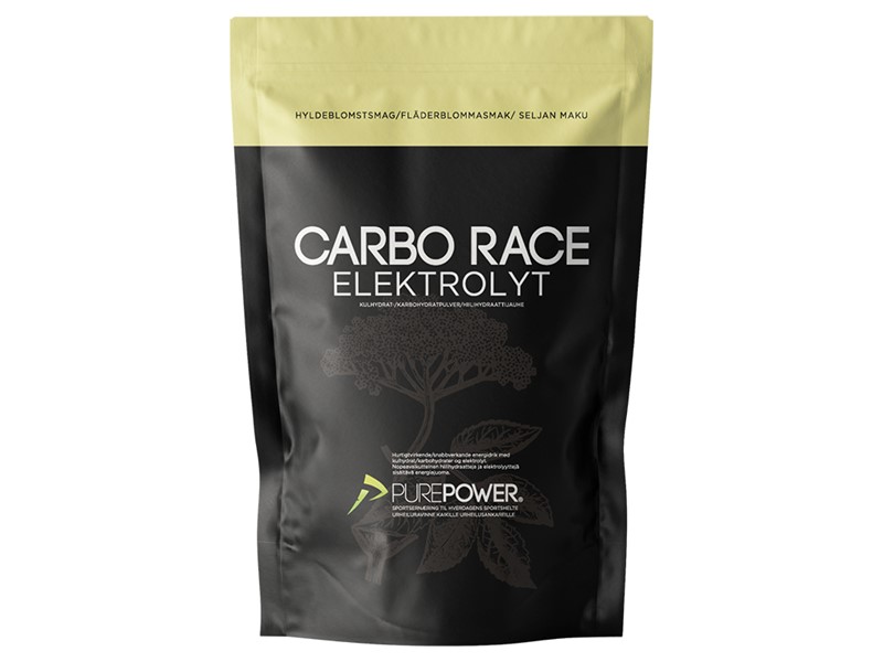 PurePower Carbo Race Elektrolyt energipulver hyldeblomst 1 kg