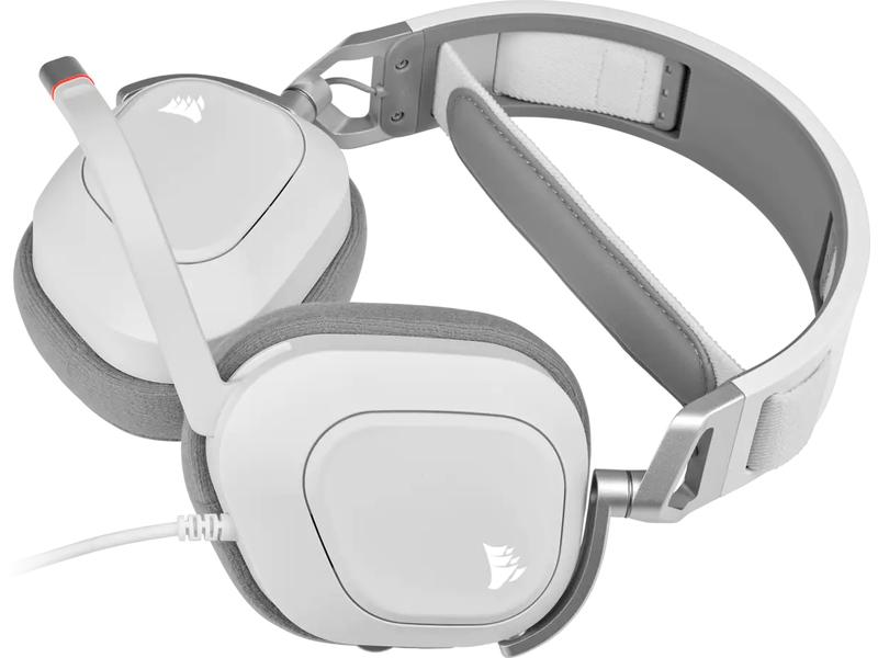 Corsair Headset HS80 RGB iCUE Weiss Gaming-Headset mit 7.1-Surround-Sound