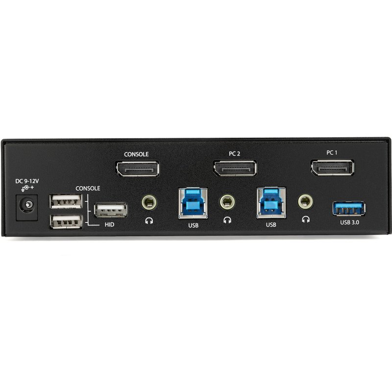 StarTech.com Switch KVM DisplayPort à 2 Ports - 4K60Hz - Écran Unique - Switch KVM USB UHD DP 1.2 à 2 Ports avec Hub USB 3.0 Intégré et Audio - Dell HP Apple Lenovo - Conforme TAA