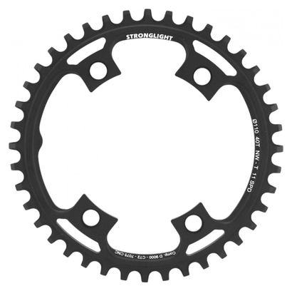 PLATEAU GRAVEL 4BRA D.110 POUR SHIMANO ULTEGRA 6800 STRONGLIGHT CT2 40DTS MONO NOIR COMPATIBLE SHIMANO DURA-ACE 9000 - 105 5800