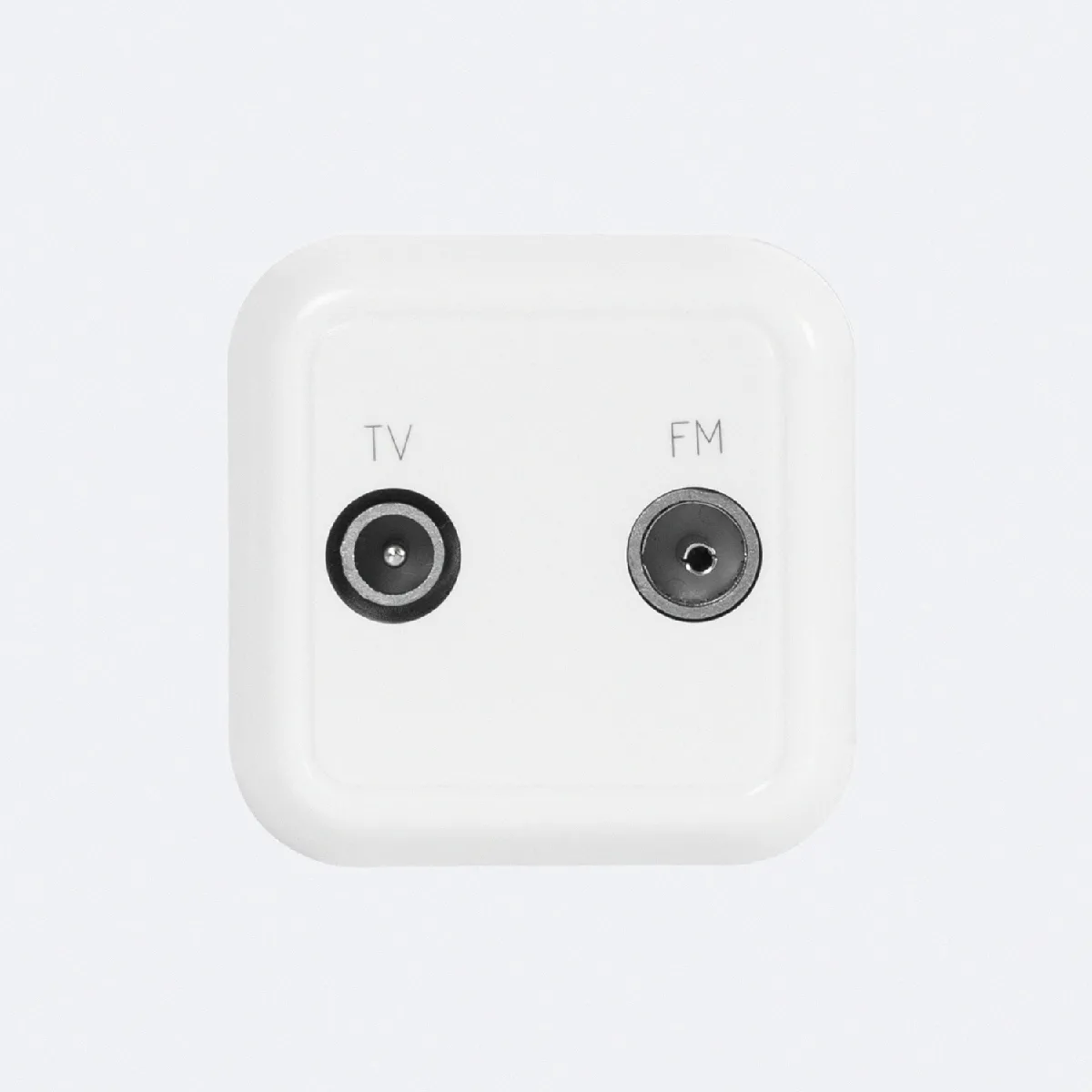 Ledkia Prise TV+Radio Saillie Modern Blanc