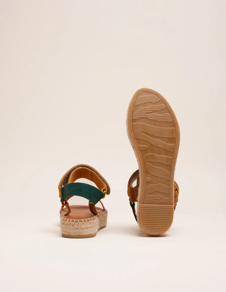 Espadrilles Flore - Suède sapin moutarde marron