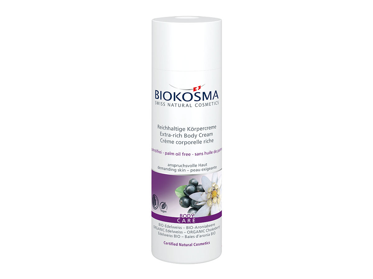 BIOKOSMA Körpercreme<br>200 ml, Flasche, Creme, Edelweiss Aroniabeere BIO
