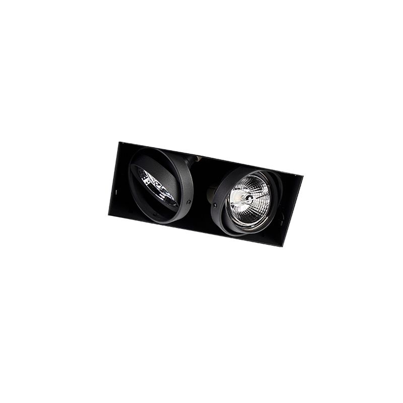 Inbouwspot zwart GU10 AR70 trimless 2-lichts - Oneon