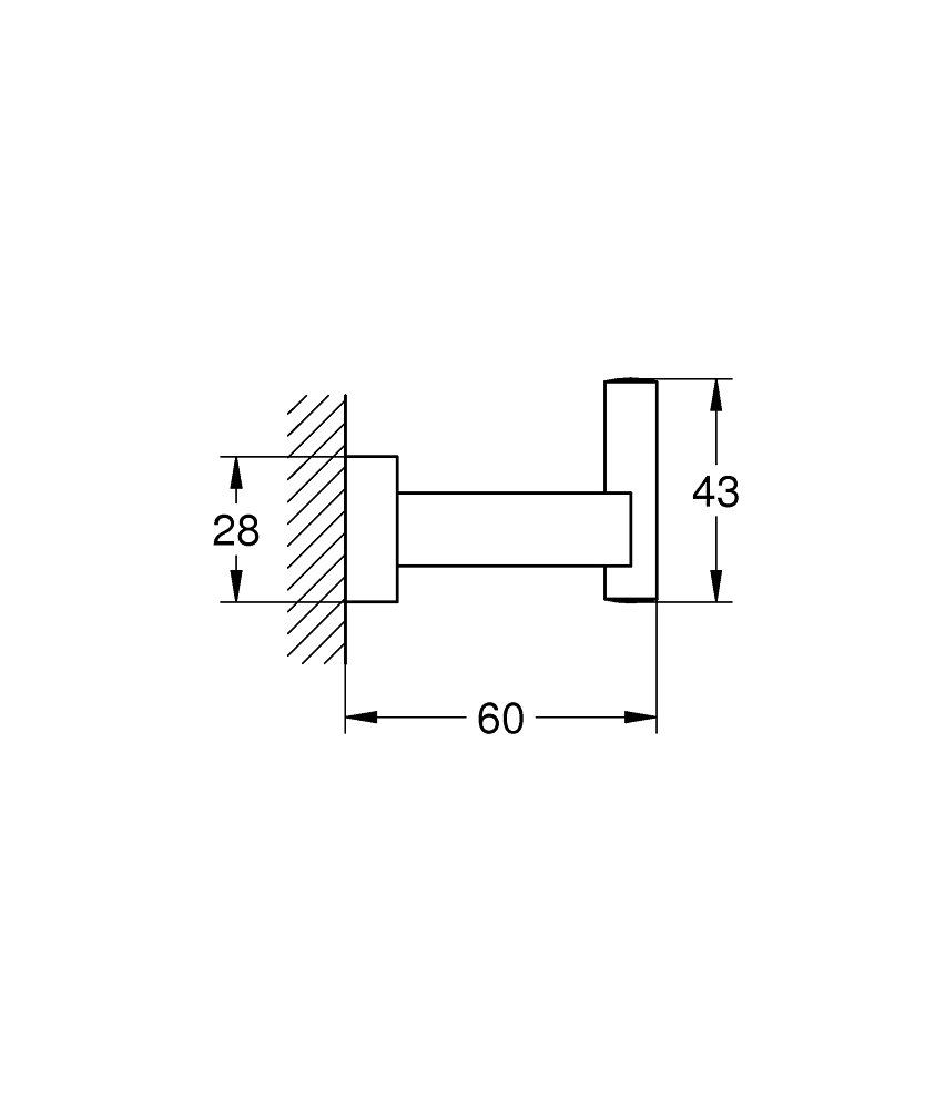 Grohe Essentials Cube handdoekhaak brushed hard graphite