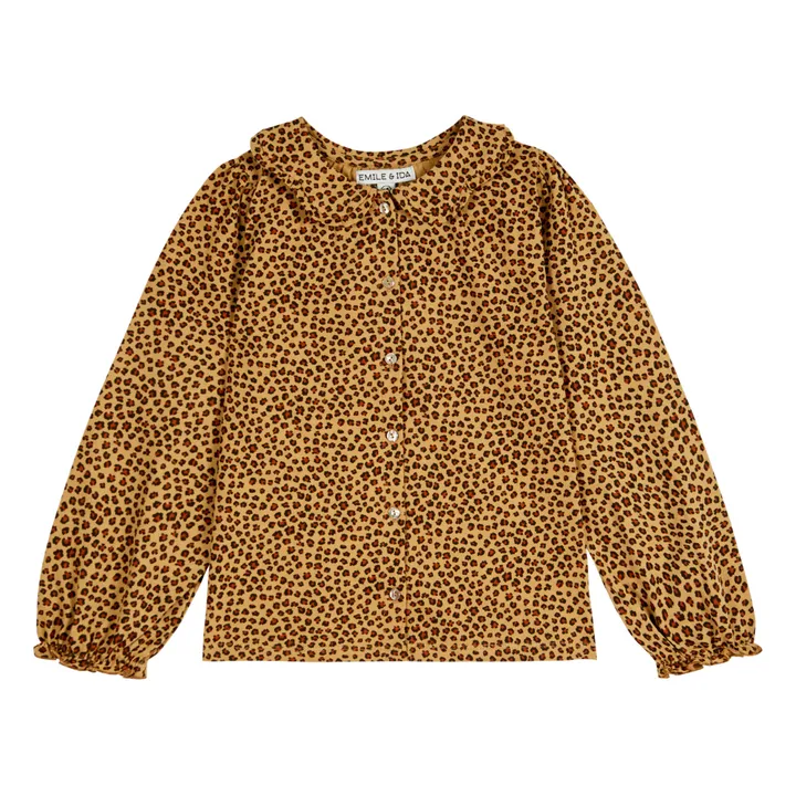 Emile et Ida Blouse Jersey Coton Bio Léopard | Camel