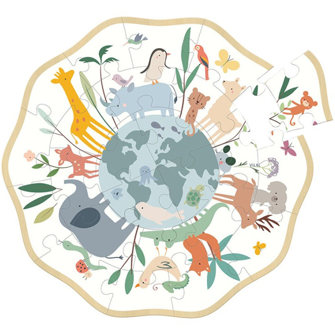 Vilac puzzel de wereld rond - 24st