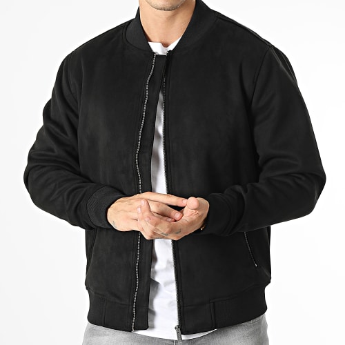 Veste Suédine Zippée Ram Noir