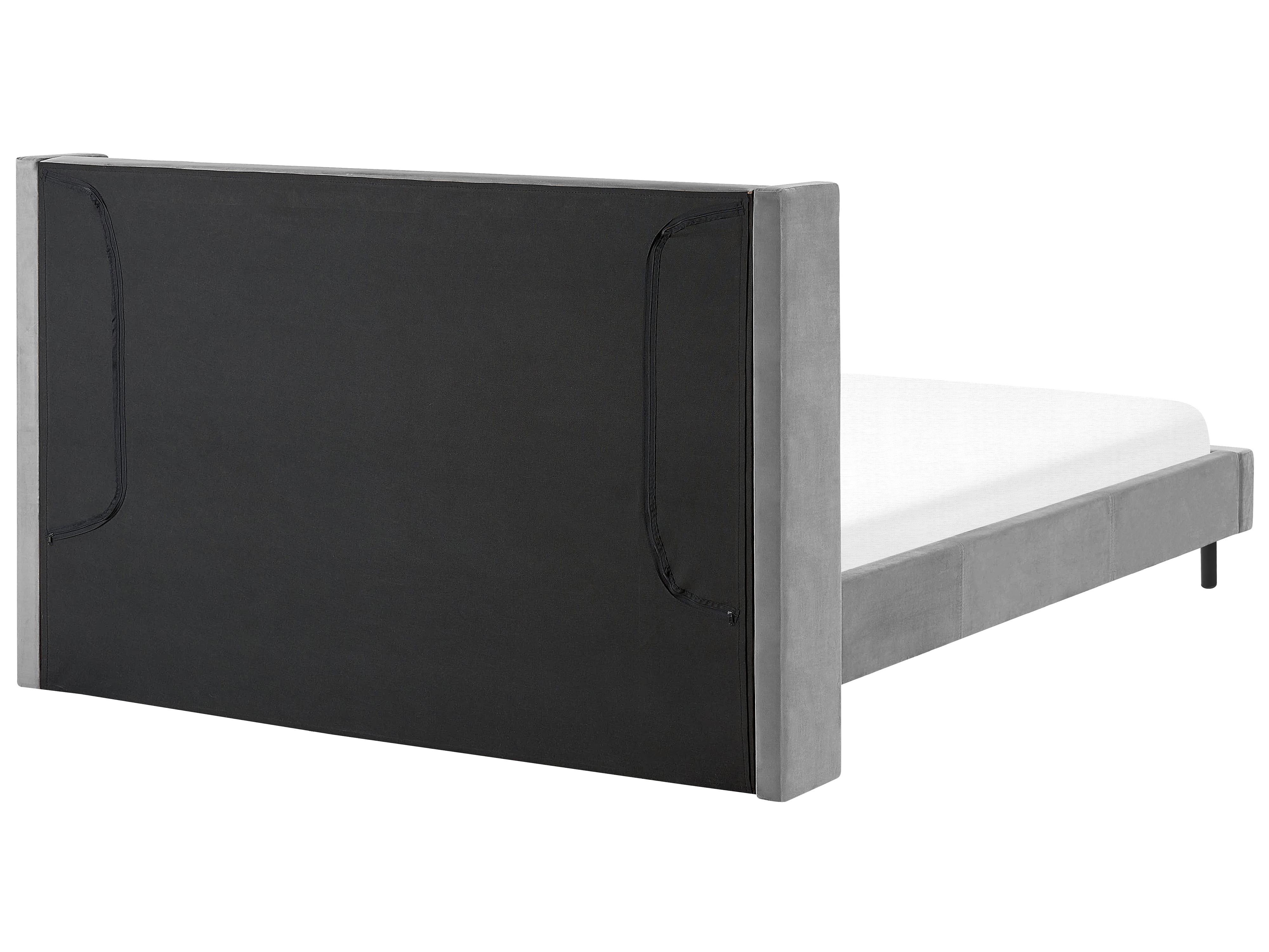Bed Fluweel VILLETTE 180 x 200 cm Grijs