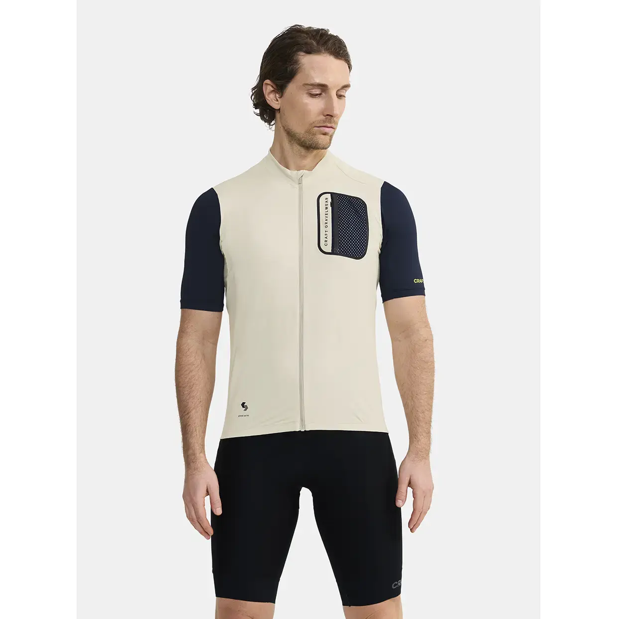 Craft ADV Gravel Fietsshirt Korte Mouwen Wit/Blauw Heren