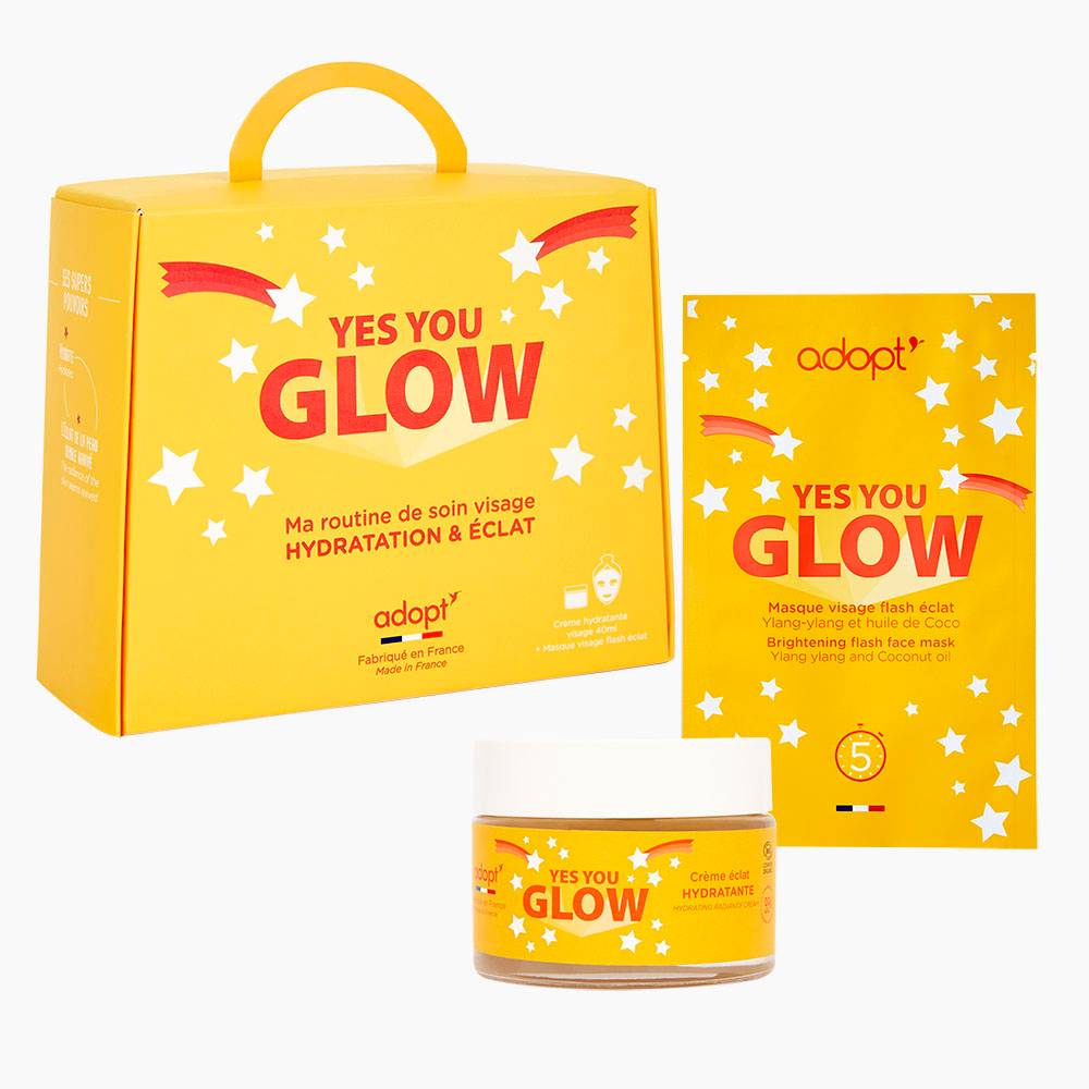 Yes you glow - Coffret crème éclat hydratante + masque visage flash éclat