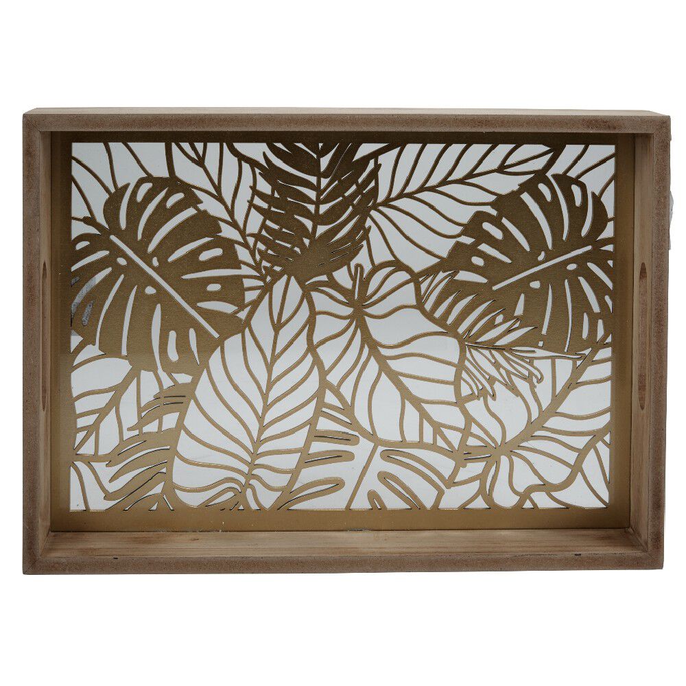Plateau en verre et  bois