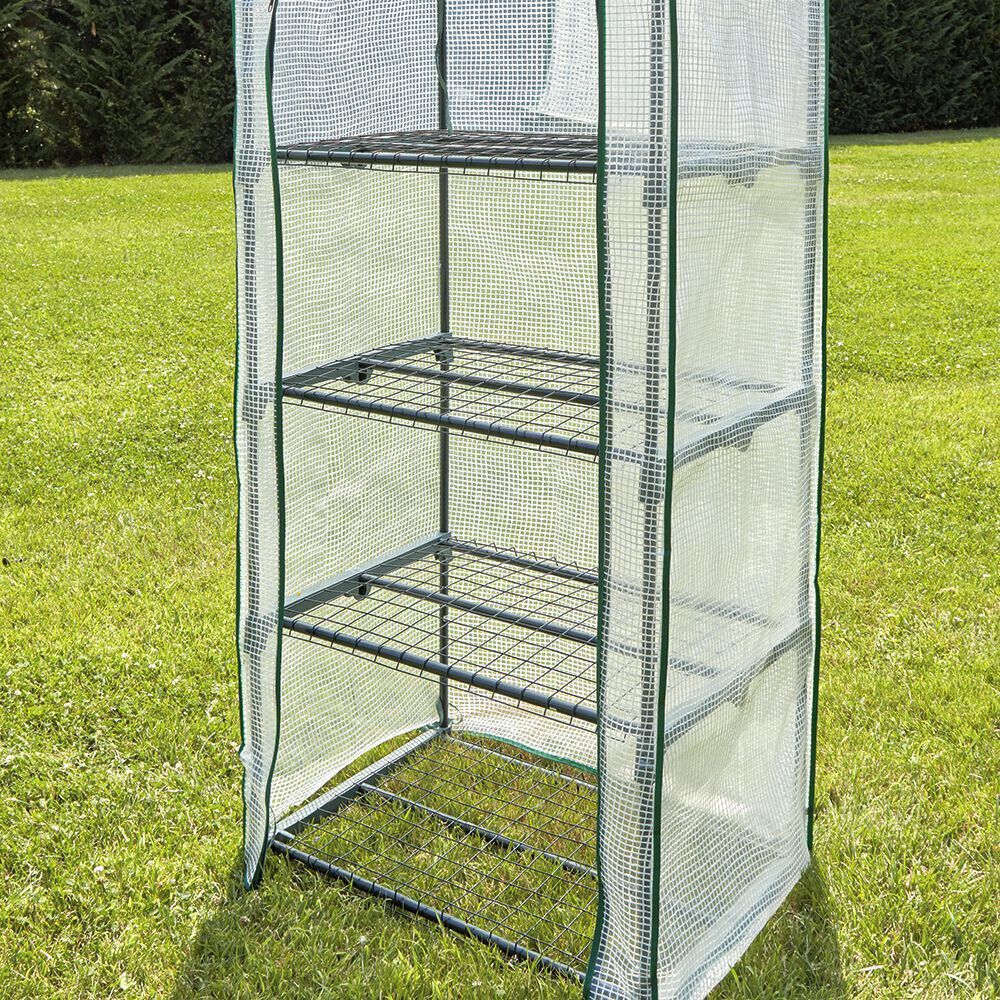 Serre 4 étages transparent et vert 69x49xH158cm 0,33m²