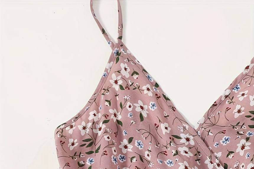 blossomgal - Spaghettibandjes V-hals Romper met bloemenprint
