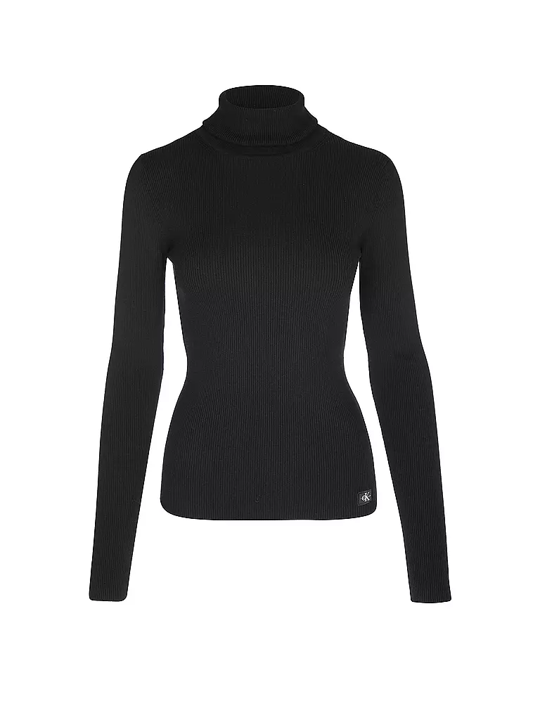 CALVIN KLEIN JEANS Rollkragenpullover schwarz