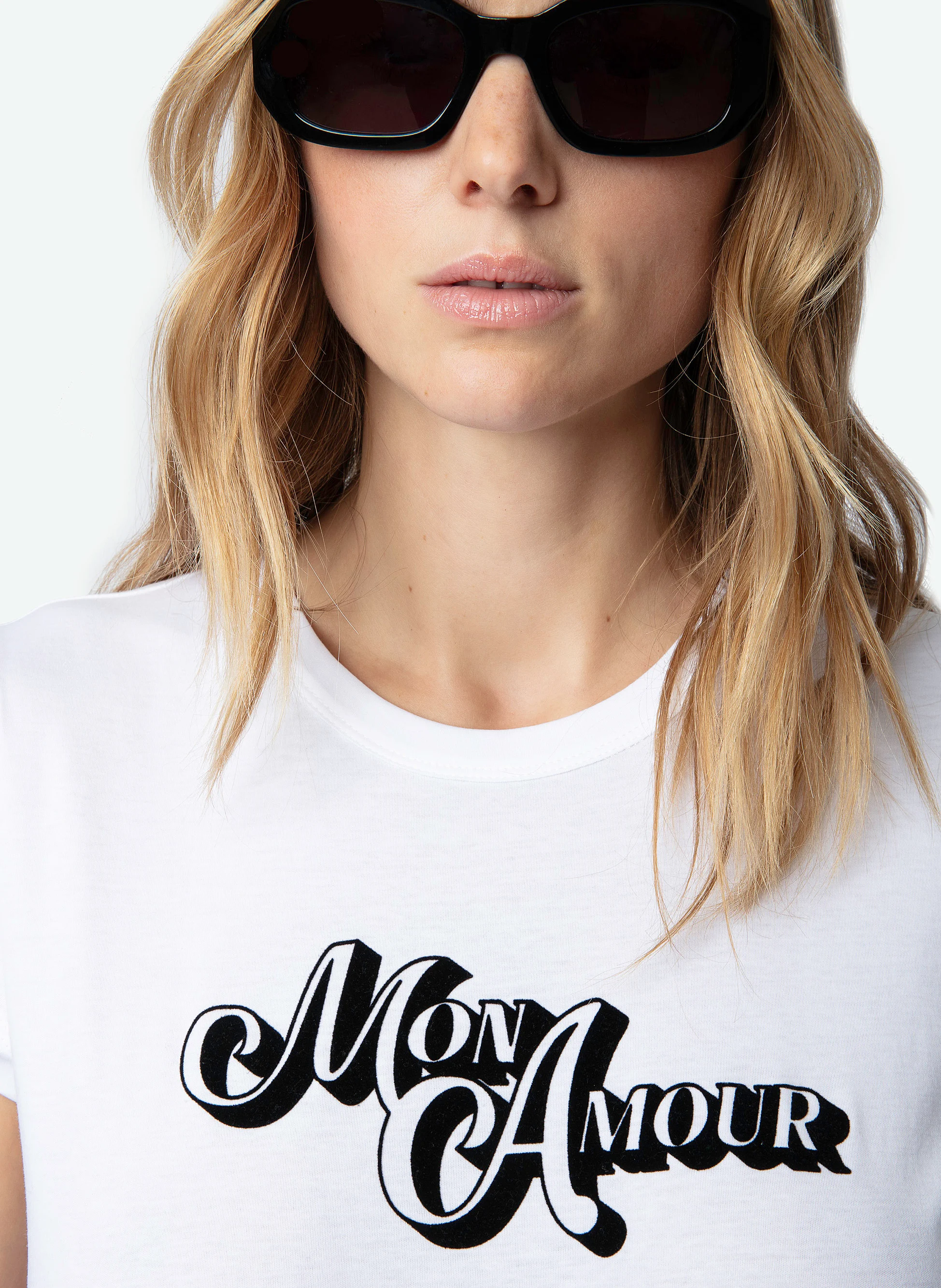 WOOP - Tee-shirt col rond sérigraphié en coton bio| Blanc