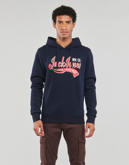 Jack & Jones - JJELOGO SWEAT HOOD 2 COL 23/24 - Marine