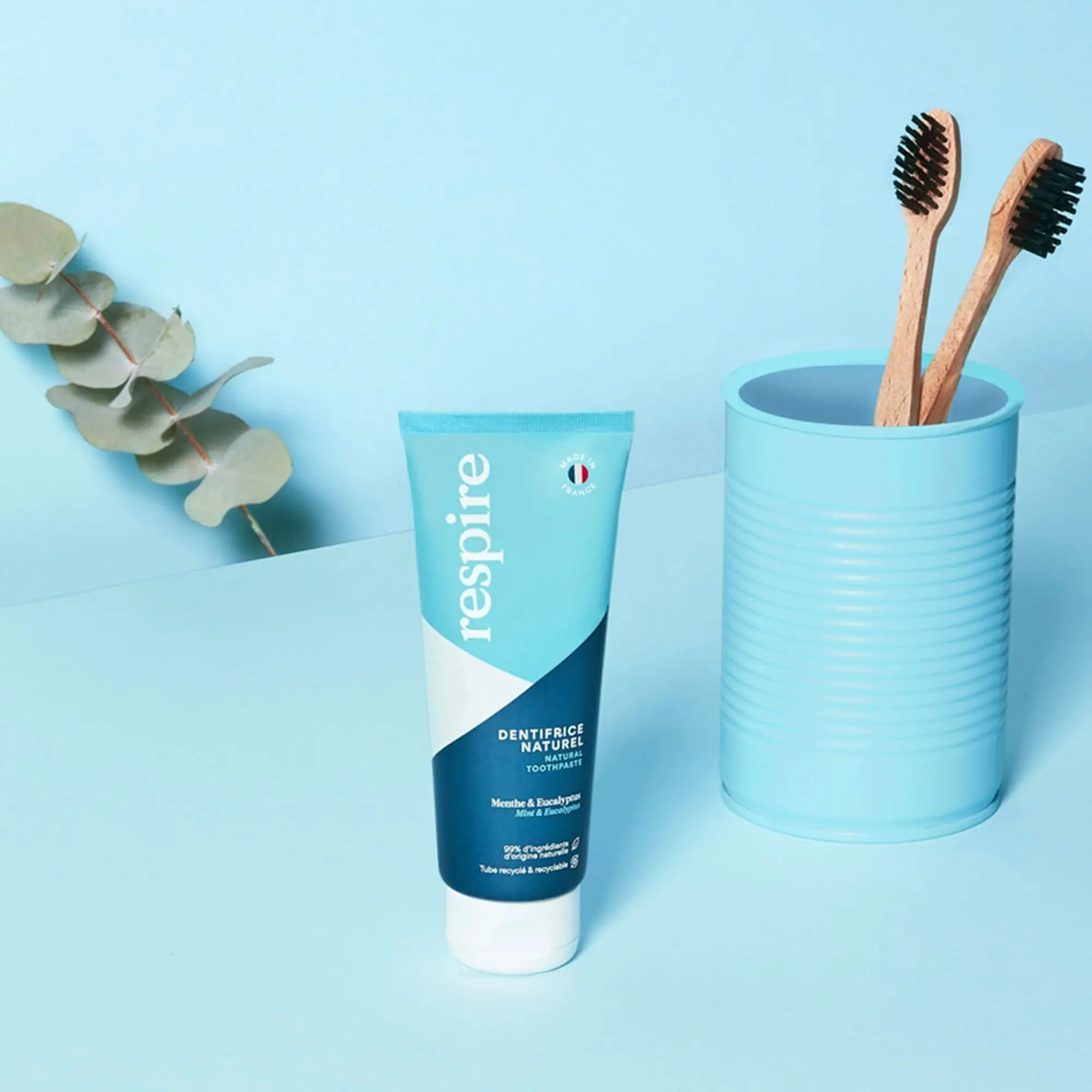 Respire -Dentifrice Naturel Menthe & Eucalyptus- Hygiène Dentaire
