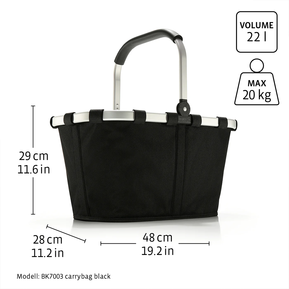 (22l) Carrybag Einkaufskorb Shopping Einkaufstasche (BK7040) - Frame Black