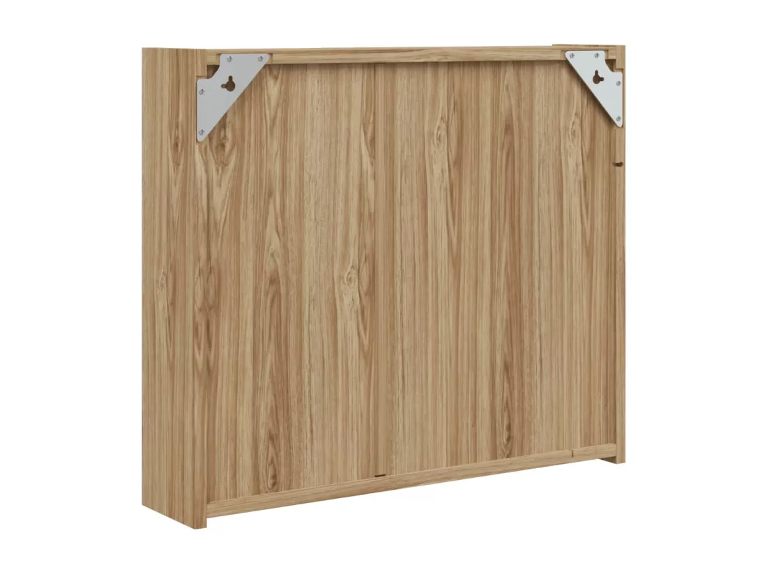 Armoire de salle de bain à miroir avec LED chêne 60x13x52 cm