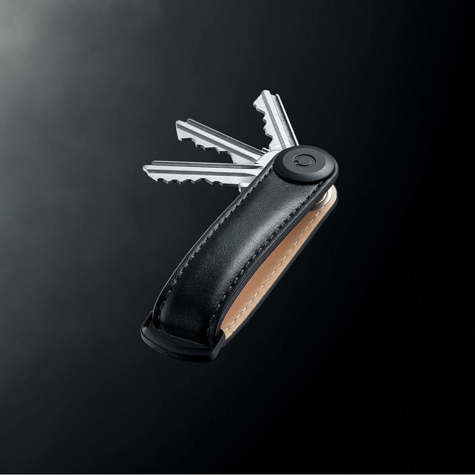 Orbitkey - Leather Key Organiser - Black/Black