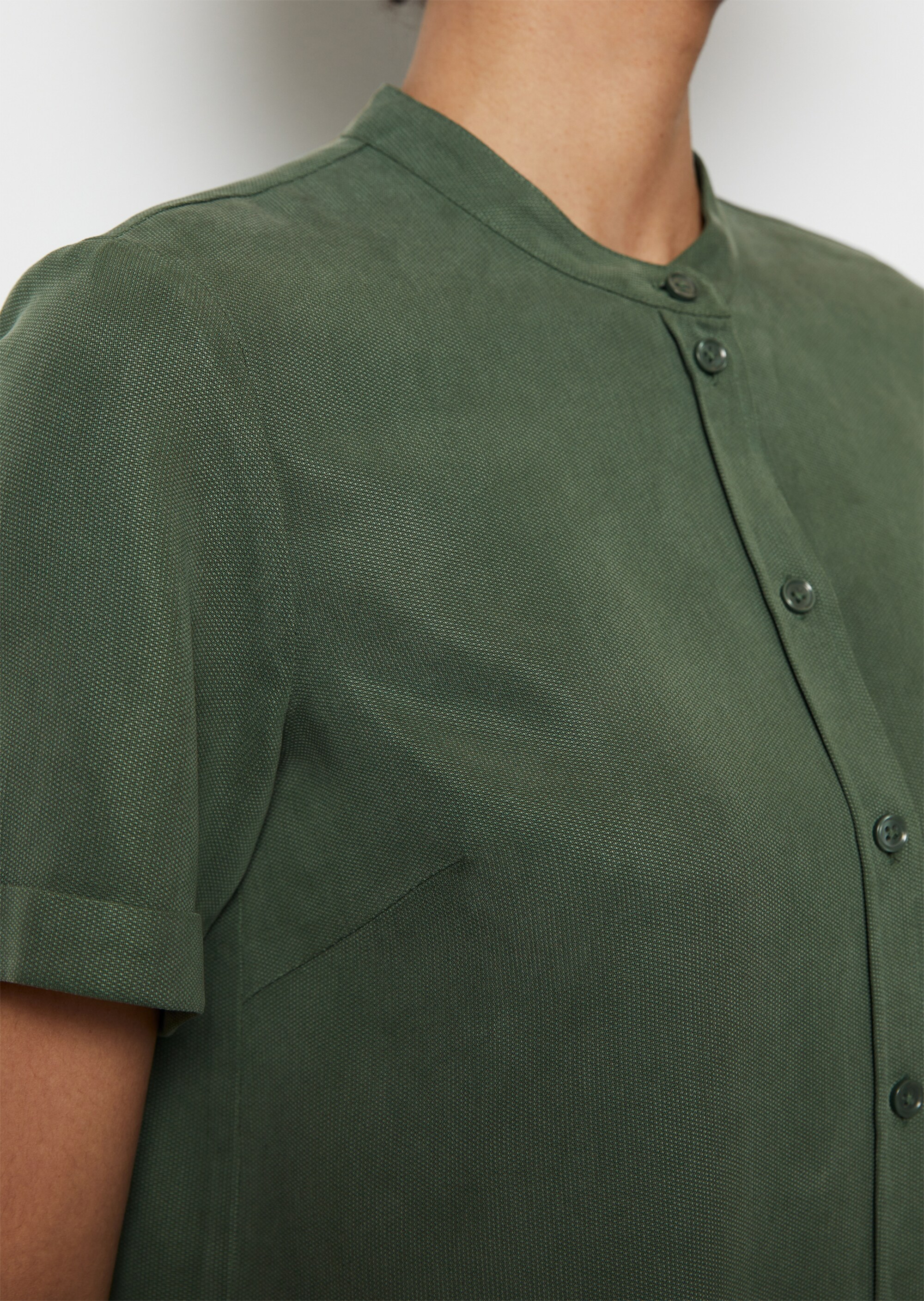 Stehkragen-Bluse regularaus Tencel™ Lyocell