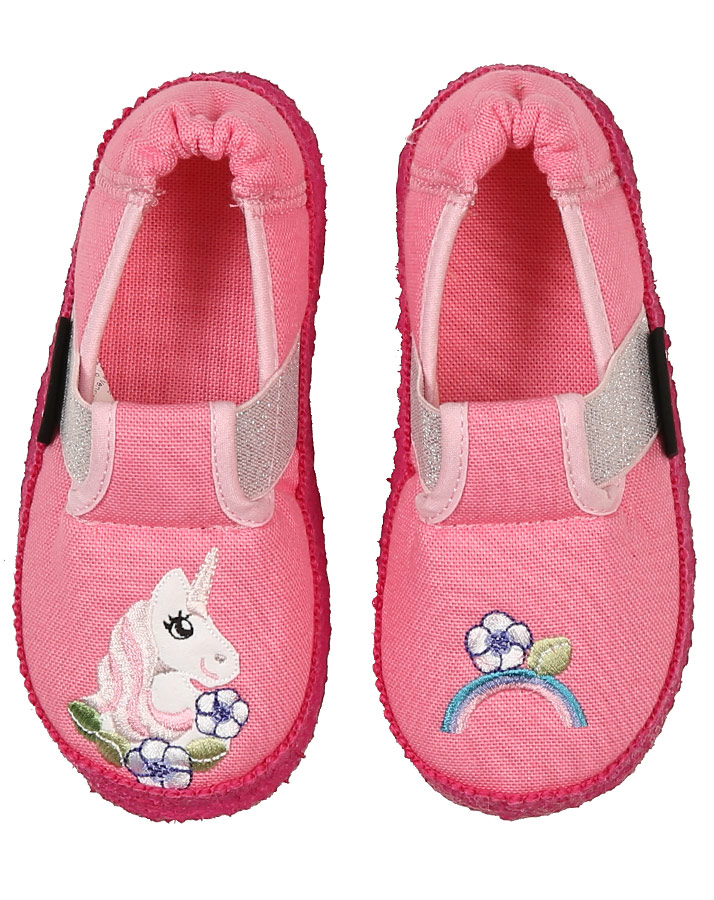 Schlupfhausschuhe EINHORN in rosa