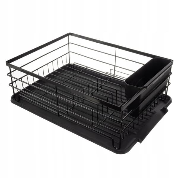 Oppvaskstativ svart metall - 44 x 31 x 14,5 cm