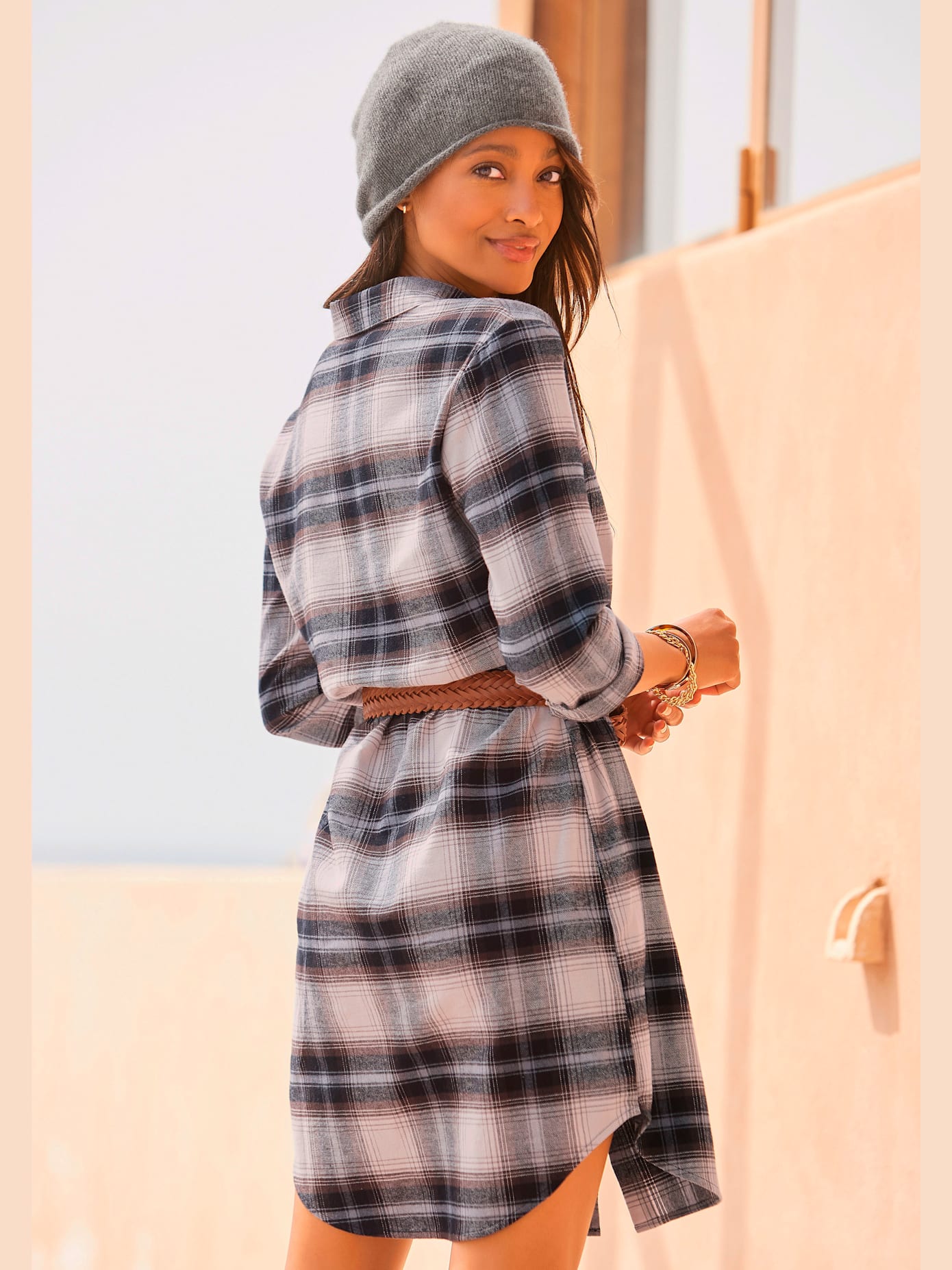 Robe-chemisier col chemisier