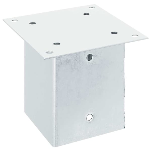vidaXL Stolpebunner firkantet 4 stk sølv 101x101 mm galvanisert stål