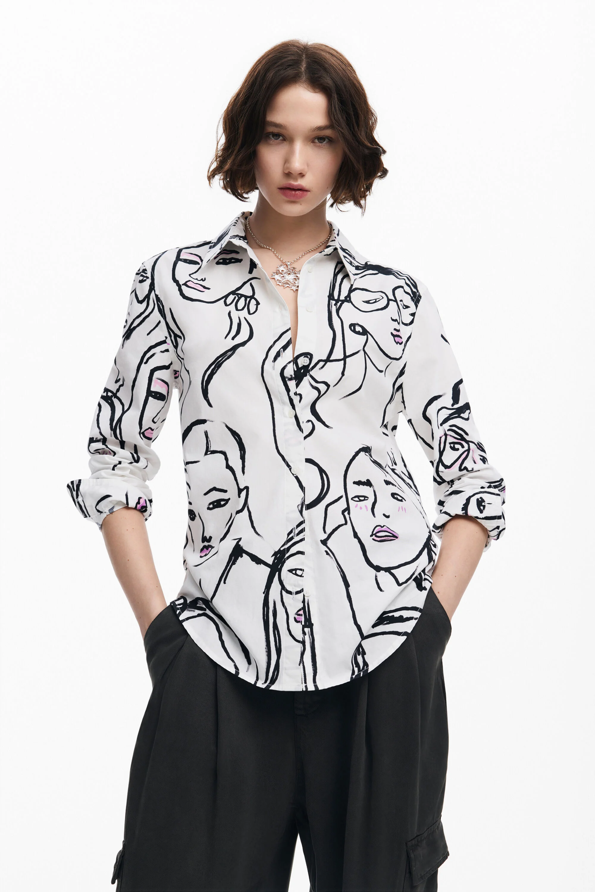 Camisa estampado caras