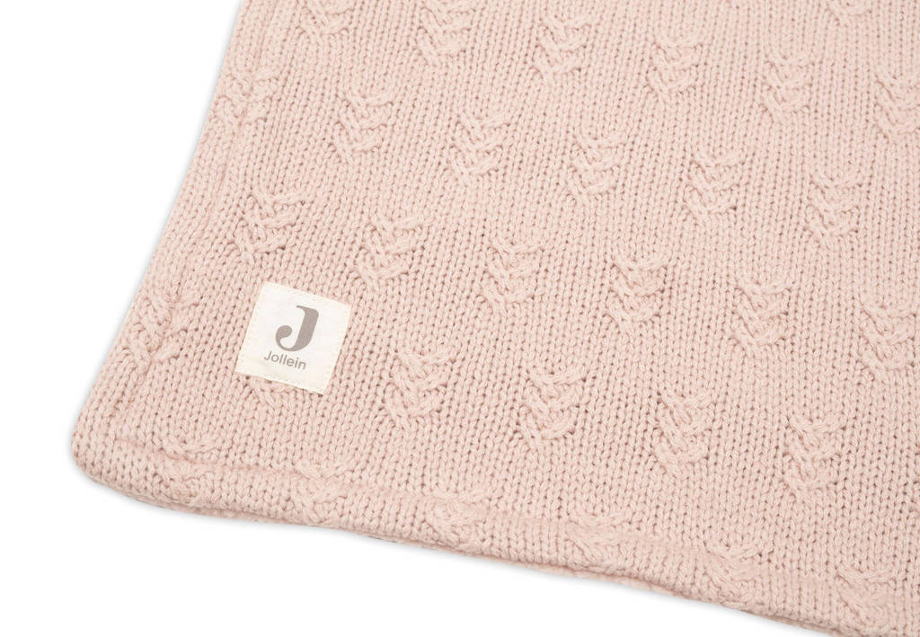 baby wiegdeken 75x100cm Grain Knit - Wild Rose/Velour