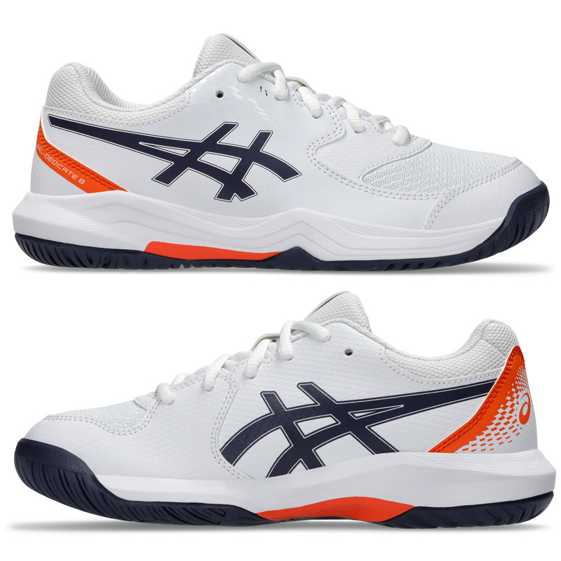 Asics Gel Dedicate 8 GS junior blanc-orange