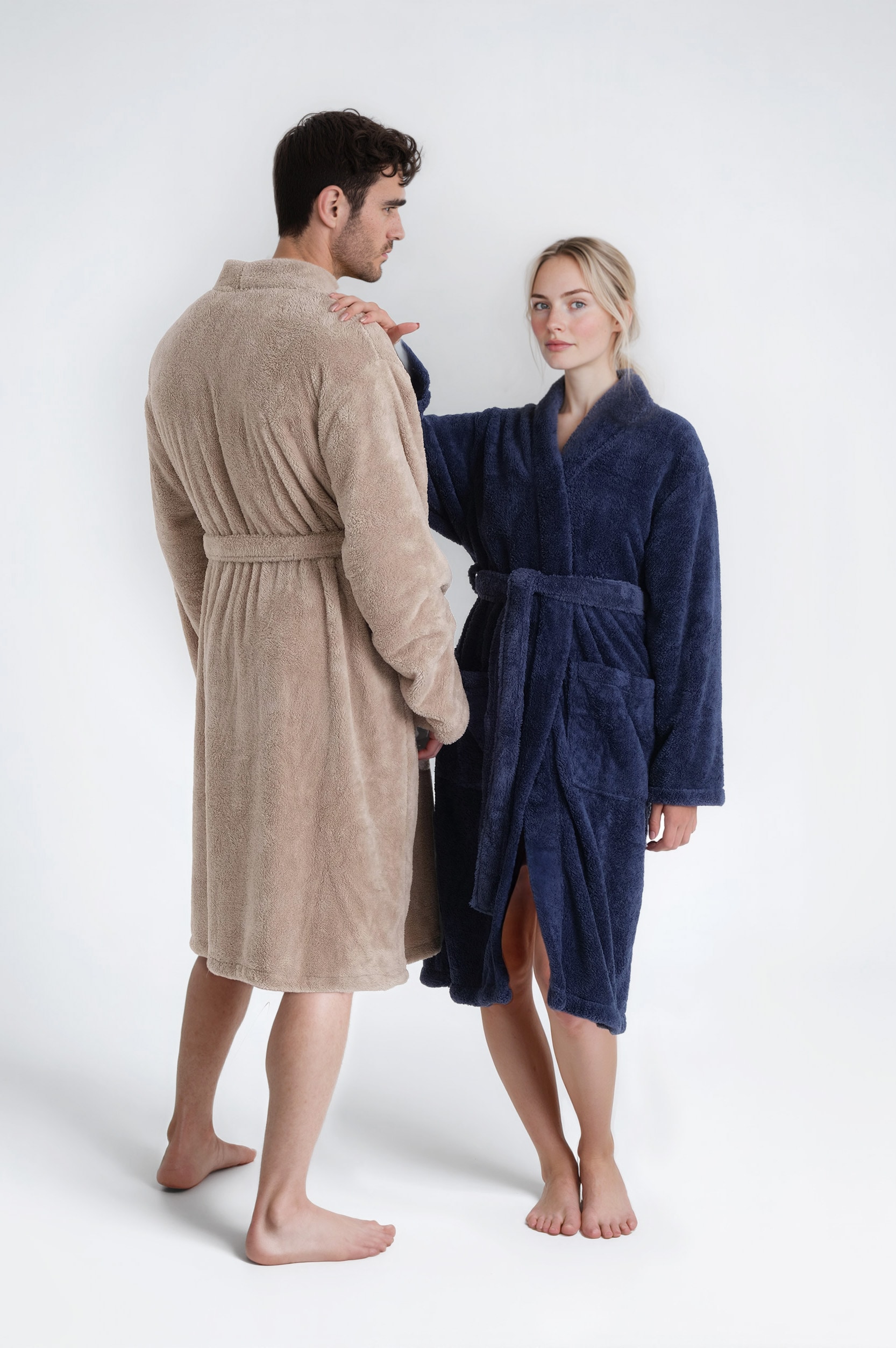 my home Unisex-Bademantel »Lillou Kimono, ideal für Sauna & Spa, Hotelbademantel, Morgenmantel«, 1 Stk. kuschelig weicher Fleece, plüsch, für Damen und Herren, XS-3XL