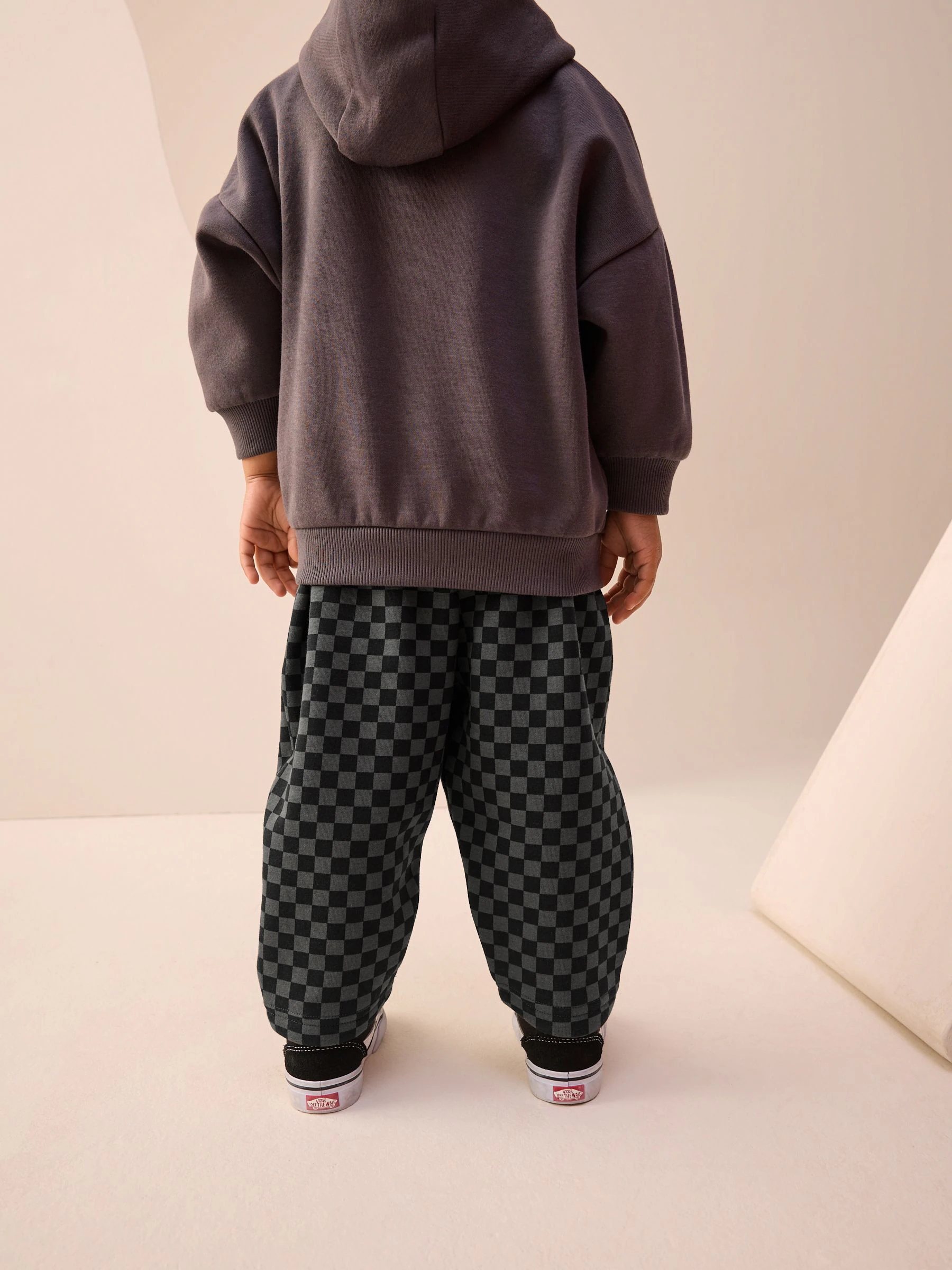 Mono dambordmotief - Wide Leg Jersey Joggers (3mths-7yrs)